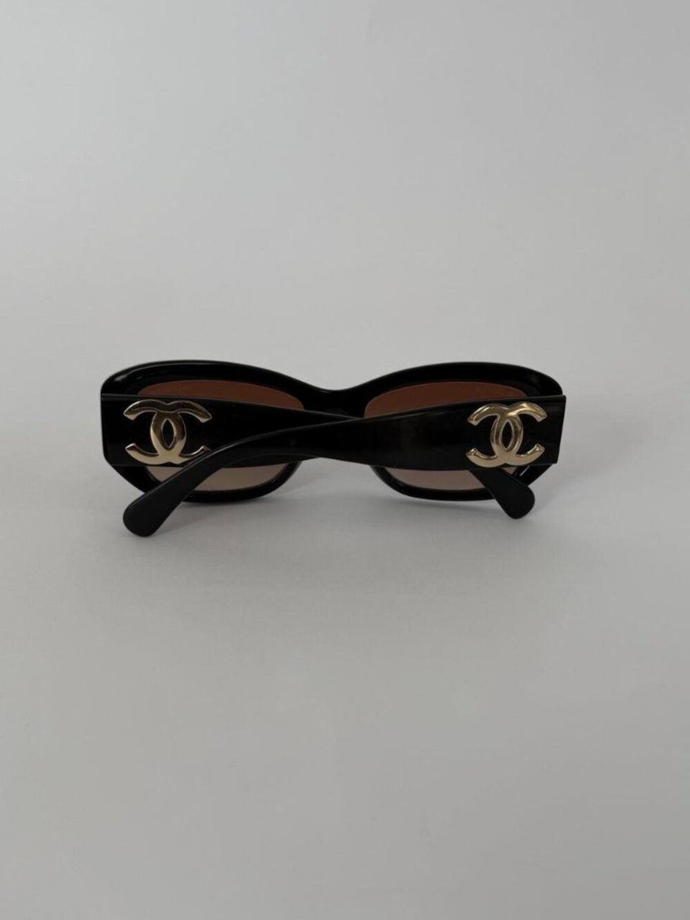 Chanel 5493 Oversized Black Sunglasses with Gold CC Hardware